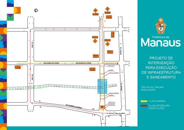 Trecho da avenida Tarumã será interditado para execução de obras do Prosamim