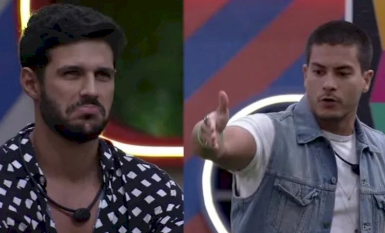 Rodrigo e Arthur discutem durante Jogo da Discórdia do BBB 22