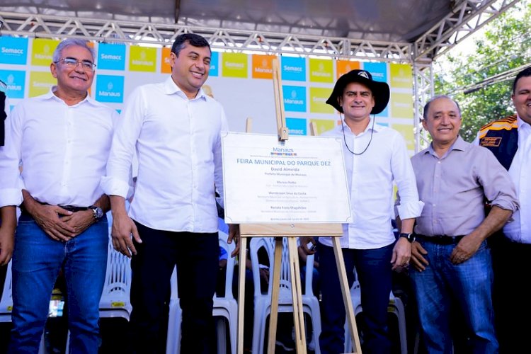 Prefeito David Almeida e governador Wilson Lima entregam revitalização da feira municipal do Parque 10