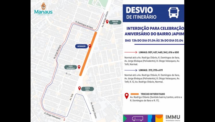 Prefeitura de Manaus fará desvio em um trecho da avenida General Rodrigo Octávio