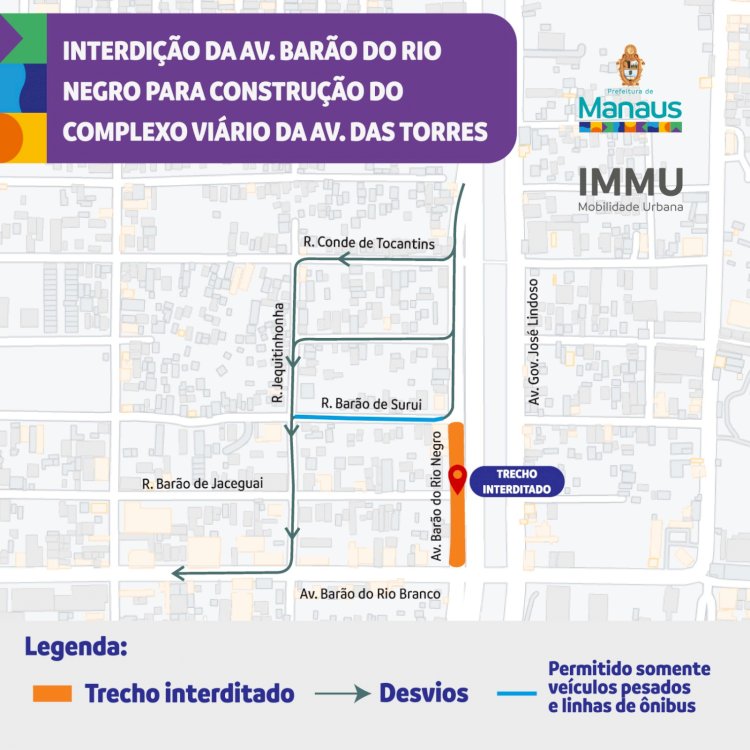 Prefeitura interdita trecho para construção de complexo viário que dará acesso a avenida das torres