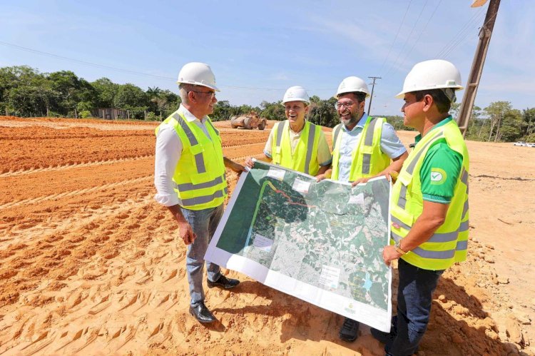 Wilson Lima vistoria obras de construção do Complexo Viário Anel Leste