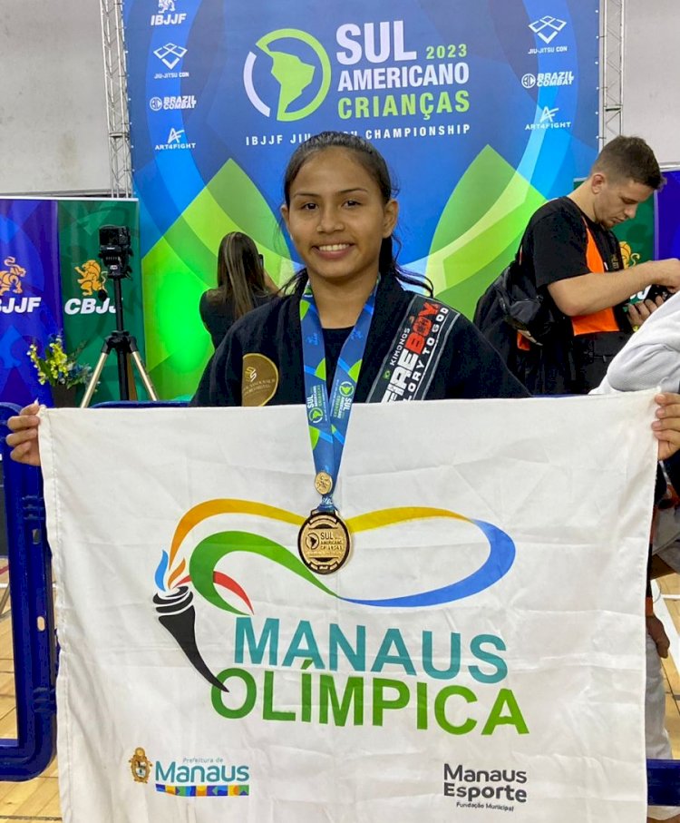 No Rio de Janeiro, jovem atleta do ‘Manaus Olímpica’ é campeã sul-americana de Jiu-Jítsu