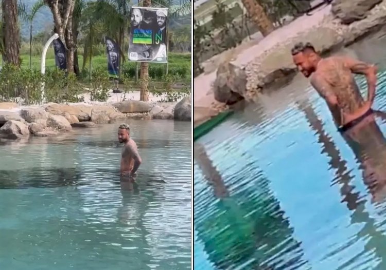 Neymar 'reclama' após Rodrigo Faro inaugurar lago artificial: 'O teu pode e o meu não'