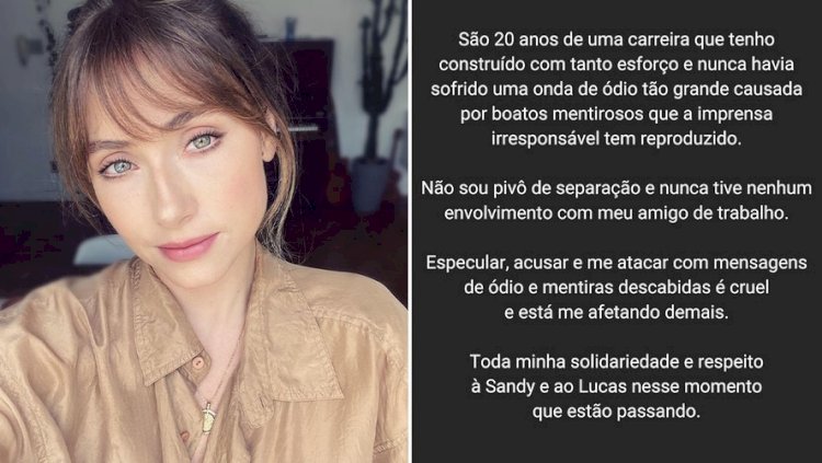 Atacada após separação de Sandy e Lucas, Bruna Guerin se pronuncia; ex-casal comenta post