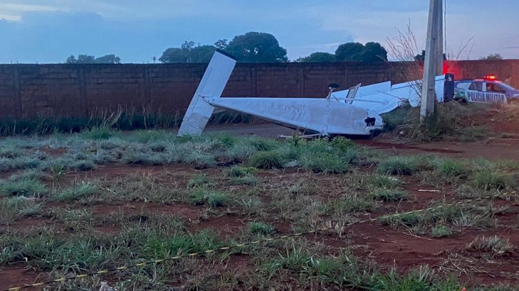 Duas pessoas ficam feridas com queda de avião em Trindade (GO)