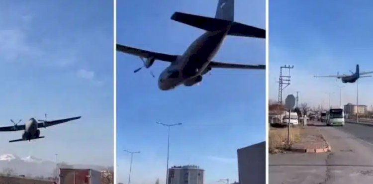 Impressionante: avião militar dá ‘rasante’ em plena avenida na Turquia ao fazer pouso de emergência; VEJA VÍDEO