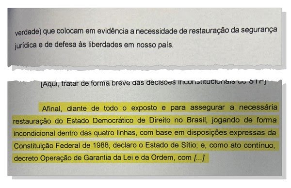 PF encontra na sede do PL documento com argumentos para decretação do estado de sítio