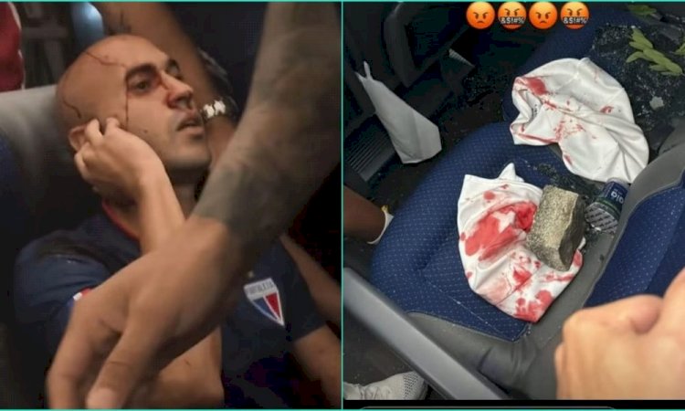 Ônibus do Fortaleza é apedrejado após empate com Sport; jogadores ficam feridos e vão para hospital