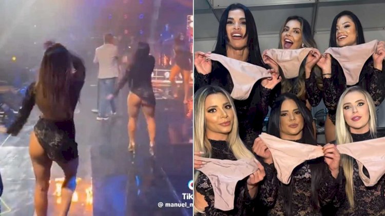 Bailarinas de Leonardo comentam polêmica após vídeo de show viralizar: ‘óbvio que usamos calcinha’