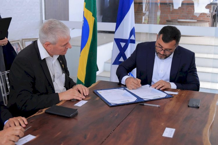 Wilson Lima recebe embaixador de Israel no Brasil e assina acordo de cooperação técnica