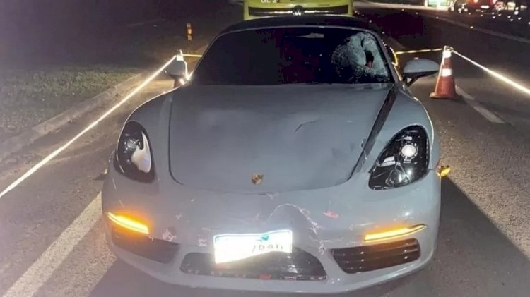 Lavrador morre em acidente com Porsche no RJ e influenciador é procurado