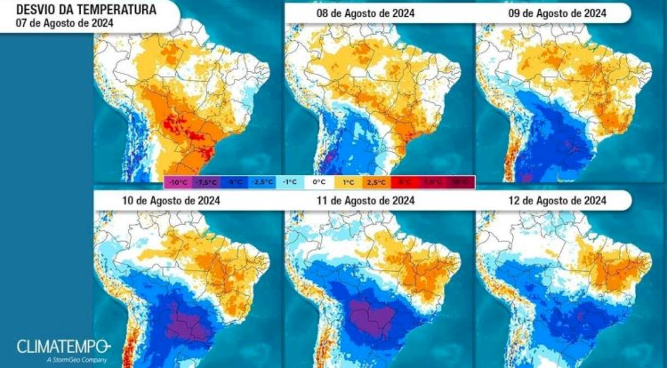 Frente fria promete recordes de temperatura pelo país e chuva congelada no RS