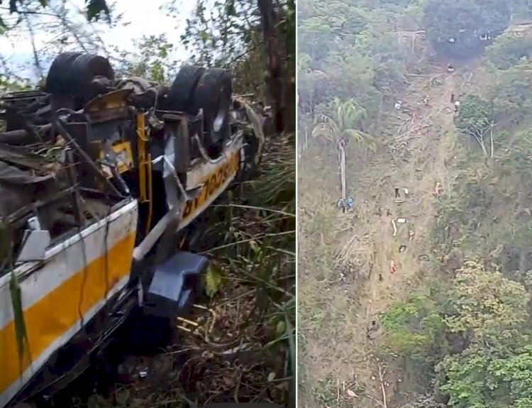 Ônibus capota em ribanceira na Serra da Barriga, AL, deixa mortos e cerca de 20 feridos