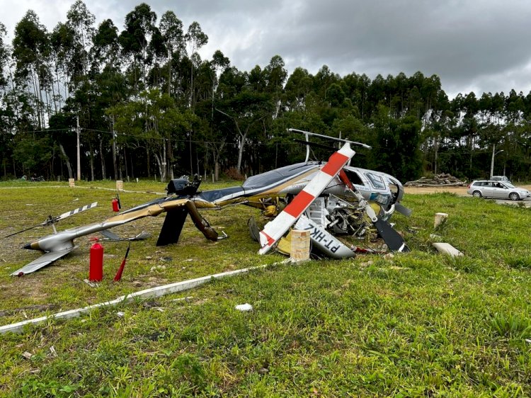 Helicóptero Bell 206 cai em Penha, SC, com cinco pessoas a bordo: resgatadas com vida