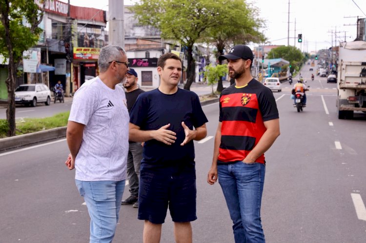 Tubulação na avenida Autaz Mirim recebe obra emergencial da Prefeitura de Manaus