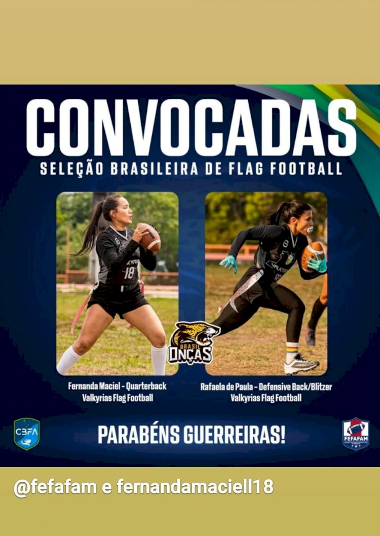 Atletas de Manaus são convocadas para a Seleção Brasileira de Flag Football Feminino no ciclo olímpico