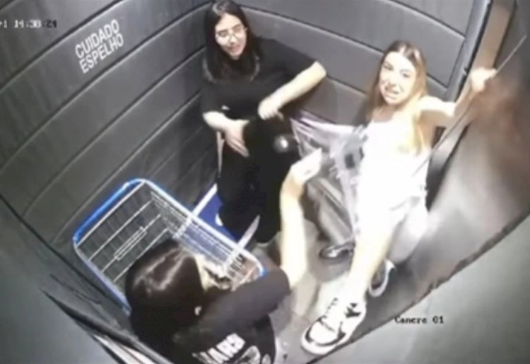 VÍDEO: jovem fica pendurada por corda em elevador de escritório no Paraná